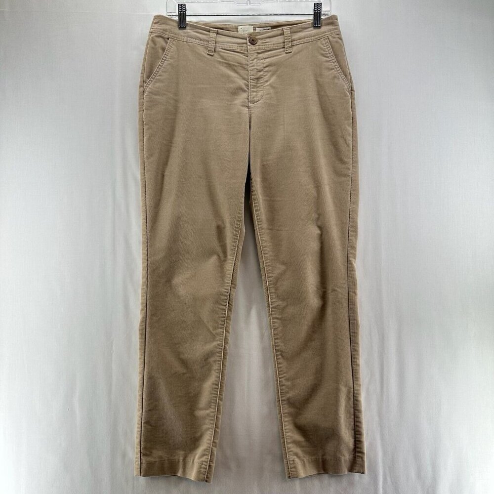 A New Day Pants Womens Size 8 Stretch Corduroy Straight Chino Cotton Blend Beige